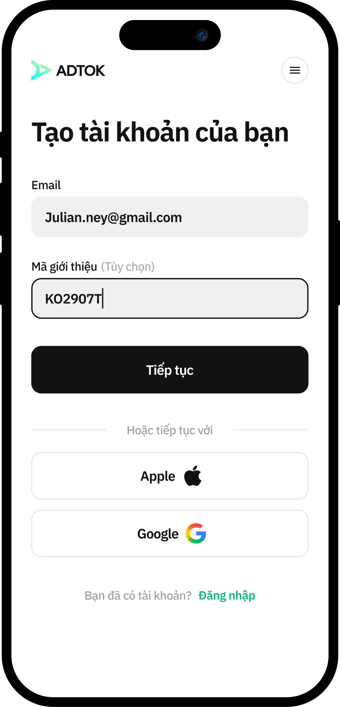 1. Create an account